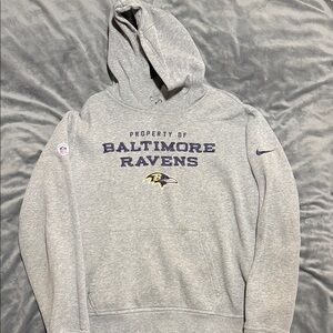 Nike Gray Baltimore Ravens Pullover Hoodie with Team Logo